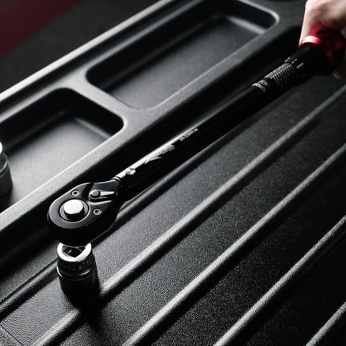 AEROFORCE 1/2-Inch Drive Torque Wrench竊?5-165 lb.ft / 20.4-224.4 Nm),72 Tooth Dual Direction Reversible Ratchet, Dual Range Scales, Precision Calibrated for Bike, Motorcycle and Car Repair
