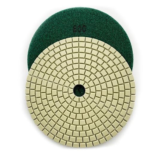 7" High Performance Dry Stone/Concrete Polishing Pads, 2.2mm Segment Height, Turbo Style, 800 Grit