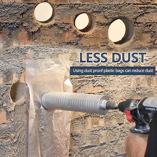 1-1/2 inch Diamond Dry Core Drill Bit, 10" Drilling Depth, 5/8"-11 Thread Core Drill Bit for Concrete Masonry Brick Block, Includes 3 Adapters SDS Plus, SDS Max and Hex (1-1/2 inch)