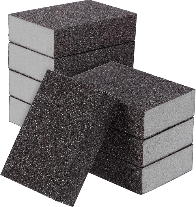 Sanding Sponge, Sanding Blocks, Washable and Reusable Sand Sponge Kit, 8 Pieces (Medium Grade)