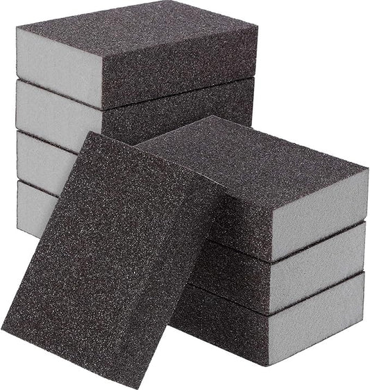 Sanding Sponge, Sanding Blocks, Washable and Reusable Sand Sponge Kit, 8 Pieces (Medium Grade)