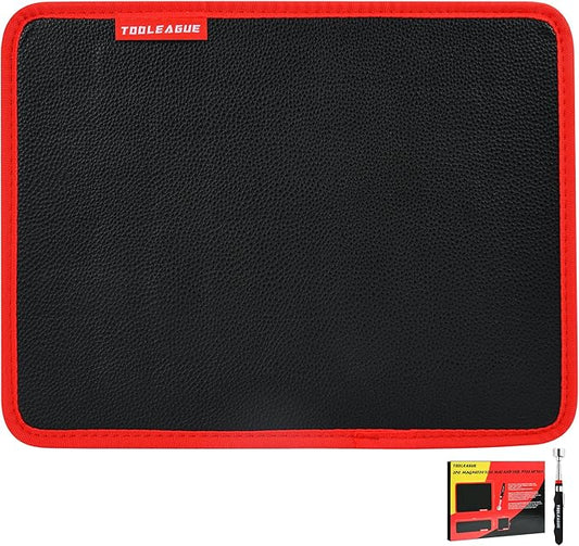 TOOLEAGUE 1Pc Magnetic Tool Mat with 15Lb Telescoping Magnetic Pickup Pen,Parts Tool Holder Pad for Organizing Mechanic Wrench Screw Bolts Nuts and Other Small Metal Parts