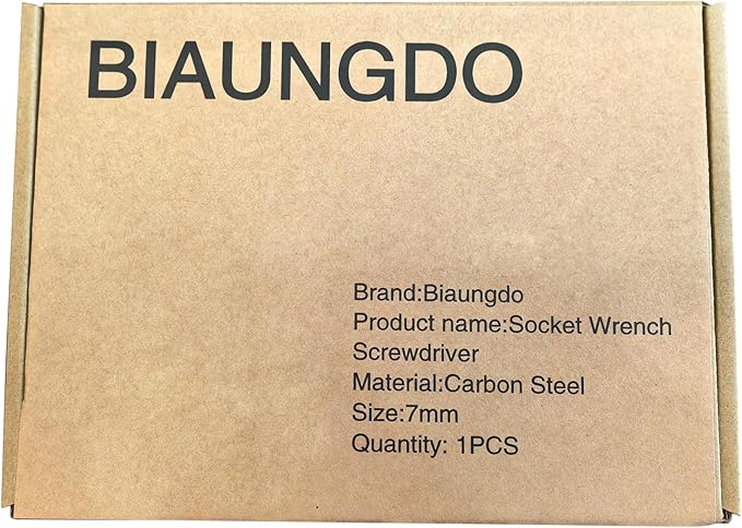 Biaungdo 7mm Socket Wrench Screwdriver, High-Carbon Steel Hexagon Nut Driver Non-Magnetic Tip Hex Nut Screwdriver Hand Tool