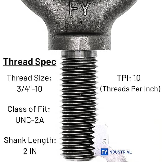 Case of 16 Pcs Lifting Shoulder Eye Bolts 3/4"-10 X 2