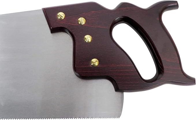 Lynx Garlick Taytools Thomas Flinn British 26” Handsaw with Taper Ground Blade, Stained Beech Handle 4.5 TPI Filed for Rip Cutting