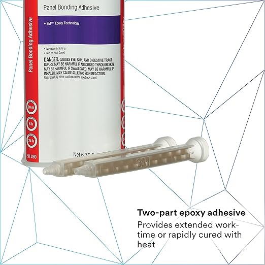 3M Panel Bonding Adhesive, 08116, OEM Recommended, Two-Part Epoxy, 200 ml/6.75 fl oz Cartridge , Black