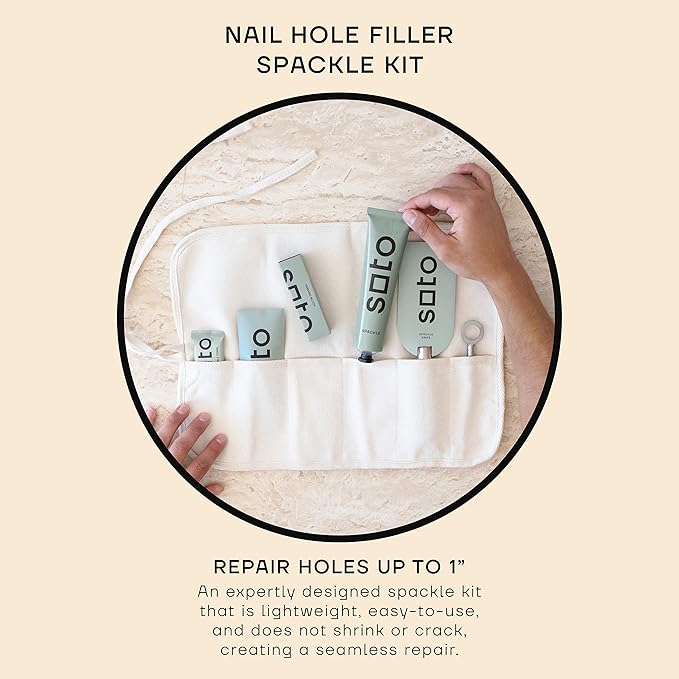 soto Small Hole Repair, White Spackle, 7-Piece Kit (No. 07 in Situ White) - High Strength Small Hole Repair Kit for use on: Walls, Drywall, Ceiling, Furniture, Cabinets