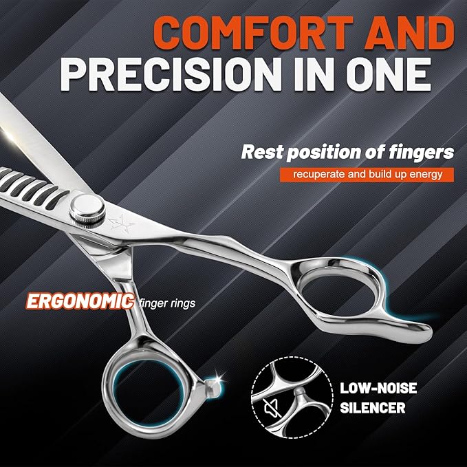 High-end Professional Hair Thinning Scissors Hair Cutting Teeth Shears Barber Hairdressing Texturizing Scissors Extremely Very Sharp 6.3 Inch Dynamic Steel Alloy For Men Women Salon & Home