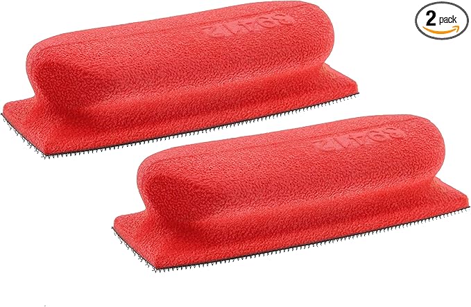 Dura-Gold Pro Series Rectangle 5" x 1-3/4" Hand Sanding Block Base Handle with Hook & Loop Backing, 2 Pack - Attach Pad to Contoured 5" Sanding Blocks Sandpaper - Sand Wood Woodworking Furniture Paint