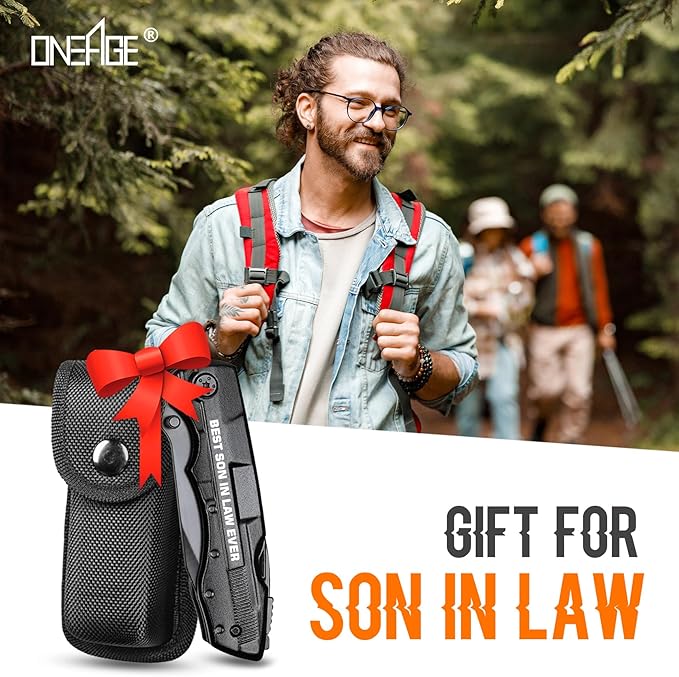 Son in Law Gifts, Multitool Knife, Gifts for Son in law, Christmas Practical Gift, Son?셲 Birthday Presents, Son-in-law Gift for Camping, Hiking, Fishing, 20 in 1 Multitool