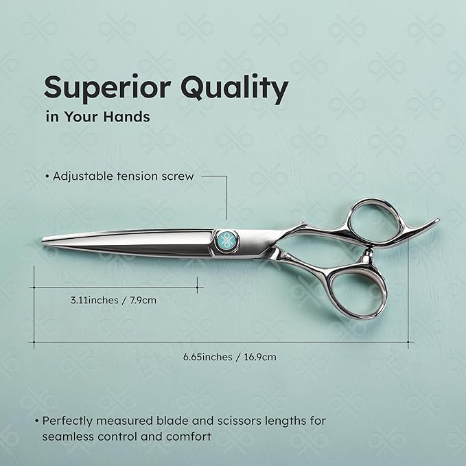 K9 6.5" Hair Scissors for Slide Cutting ??Creating Clean, Defined Lines for a Polished haircut, Handcrafted, Ergonomic Handle, Barber Shears Made with Premium VG10 Steel for Superior Durability