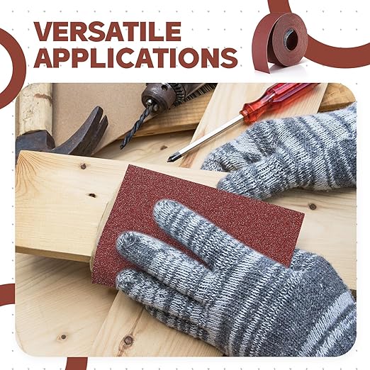 120 Grit Sandpaper Roll 3''x100 ft Long Emery Cloth Sand Paper Roll Aluminum Oxide Abrasive Sanding Belt for Drum Sander Sandpaper Continuous Wood Furniture Wet and Dry Sanding
