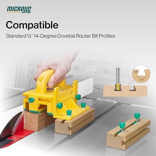 MICROJIG Matchfit Dovetail Hardware Variety Pack 2.0, Woodworking Track System Routing Tools, DV-HK4.5K2-VP