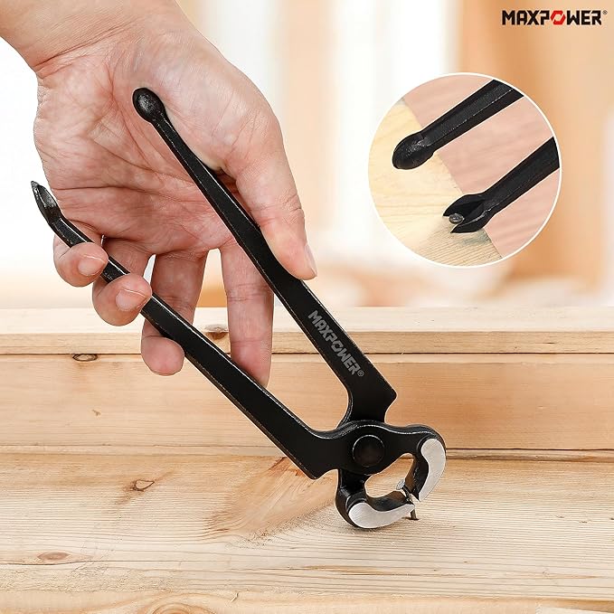 MAXPOWER 3PCS Nail Puller Set, 9 inch End Cutting Nippers, 7 inch End Cutting Pliers, 8 inch Carpenter's Pincers