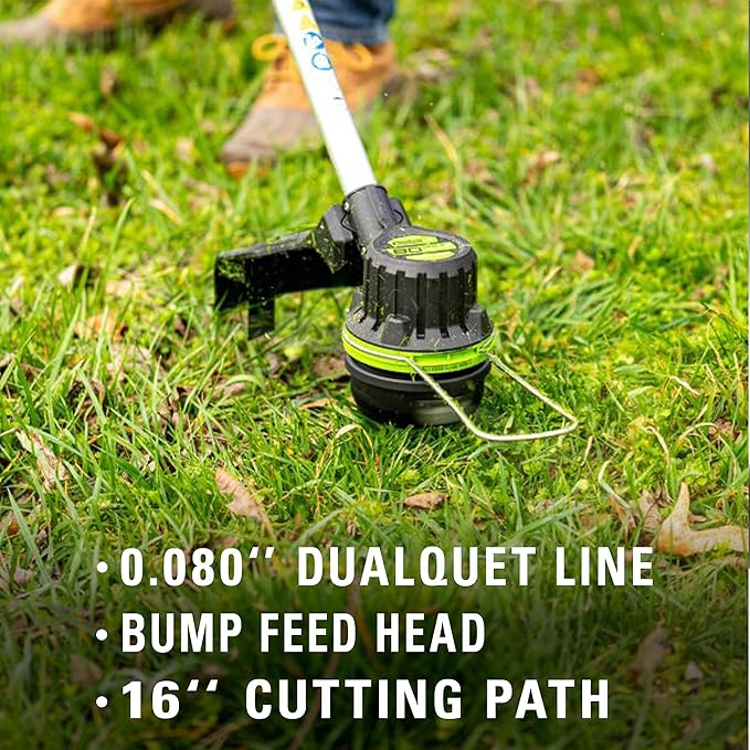 Greenworks 80V Brushless Cordless Yard Tool Combo Kit with 2.0Ah Battery & Rapid Charger ??16" Dual-Line String Trimmer and 500 CFM / 125 MPH Leaf Blower, Variable Speed, 4-Year Warranty