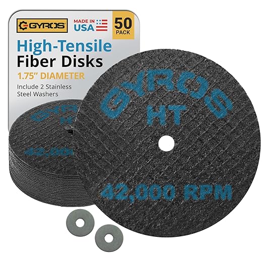 Gyros HT 11-31702/50 Fiberglass Reinforced Cut Off Wheel, 1-3/4-Inch Diameter, 50-Pack