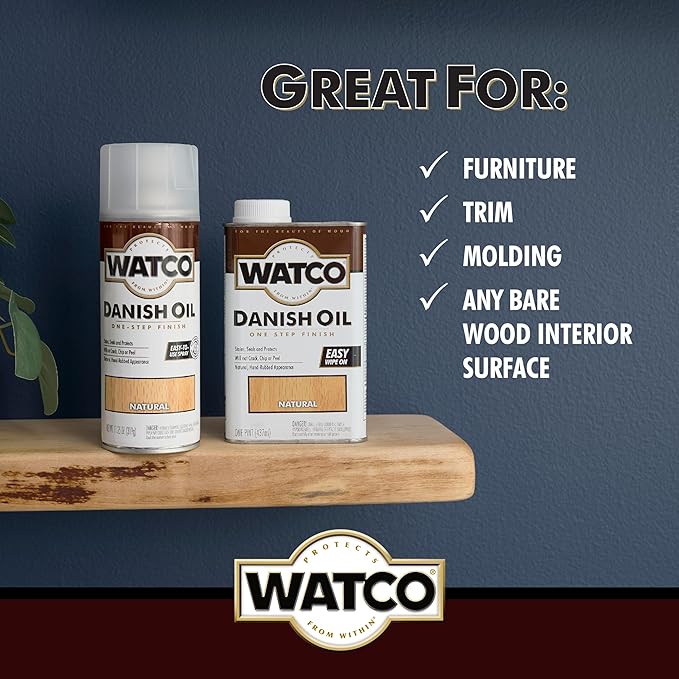 Watco Danish Oil Wood Finish Spray, 11.25 oz, Natural