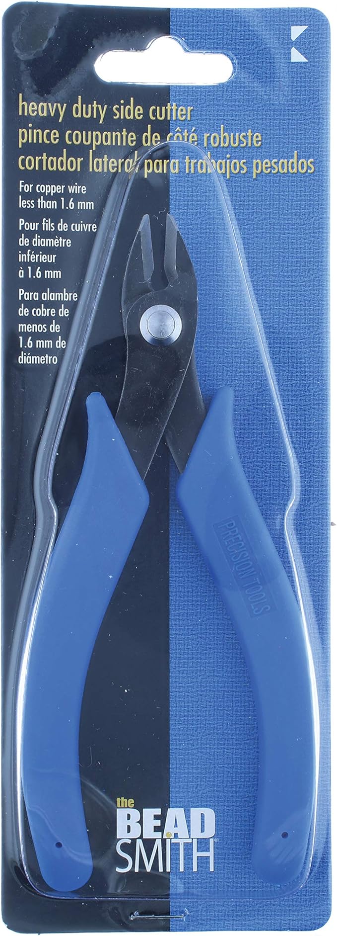 The Beadsmith Heavy Duty Side Cutter, 6 inches (152mm) with Blue Comfort Grip Handle and no Spring, Tool for Jewelry Making, Electronics or Micro Mechanics
