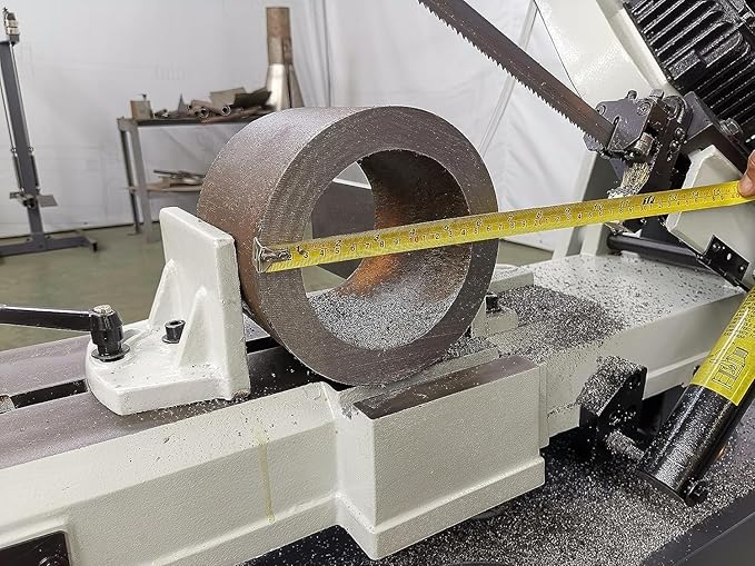 KAKA INDUSTRIAL Metal Band Saw,7 Inch x12 Inch (178mm X 305mm)1.5HP Dual Voltage 115V/230V, 4-Speed, Hydraulic Feed, Metal Horizontal Band Saw for Steel Pipe Structural Aluminum Cutting BS-712N