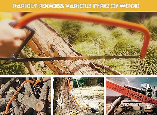 20 Pack 21 Inch Bow Saw Blade Replacement,Fits Any 21” Bow Saw for Tree Cutting,Two Tooth Types for Dry and Wet Wood,Super-Hard Alloy Steel