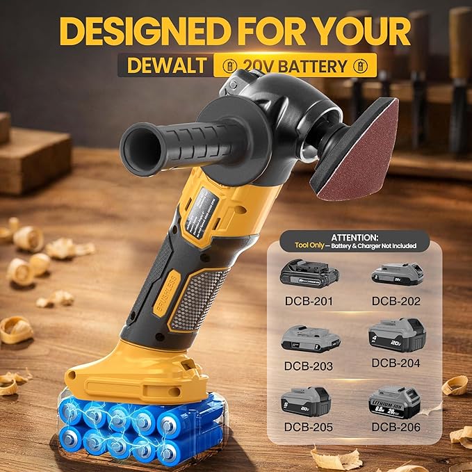 Cordless Oscillating Tool with DeWalt 20V MAX Batteries,6 Variable Speed Brushless Motor (6000-20000 OPM), 4째 Swing Angle, 23-Piece Accessory Kit for Sanding, Cutting & Scraping(Tools Only)