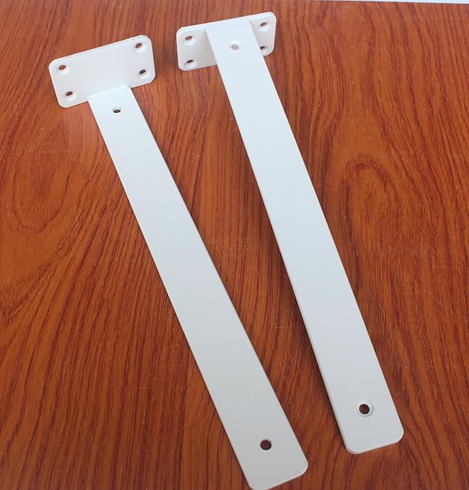 12 Pack - 14 inch White Hidden L Shelf Bracket (1/5 Inch Thicked) Iron Floating Shelf Brackets Rustic Industrial Metal Brackets for Shelf Support