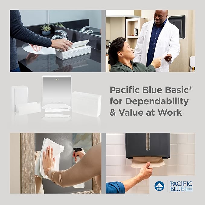 Pacific Blue Basic‚ C-Fold Paper Towels (Previously Branded Acclaim) by GP PRO, White, 20603, 240 Towels per Pack, 10 Packs per case