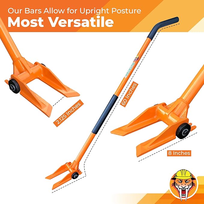 Gutster 60??Demolition Pry Bar & Crowbar ??Round Handle Wrecking Bar for Ceiling & Wall Demo ??Heavy Duty Nail Puller Tool for Contractors, Firefighters & Home Renovations