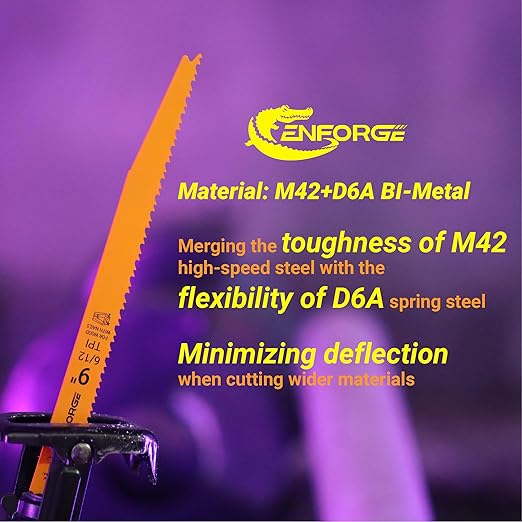 25-PC Reciprocating Saw Blades, 6 inch, 6-12 TPI, BI-Metal (M42+D6A) Material, Replace Milwaukee, Dewalt and Diablo sawzall Blade for Wood with Nails