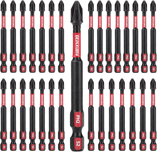 Impact Tough #2 Phillips 3 in. Insert Driver Bits,30Pack Bulk PH2 Screwdriver Bits Set
