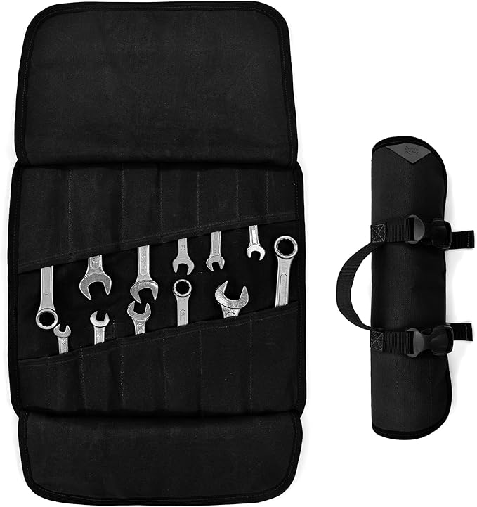 Under NY Sky Tool Roll Organizer, Heavy-Duty Wrench Bag, Portable Hand Tool Pouch for Mechanics, Electricians, and Hand Tools