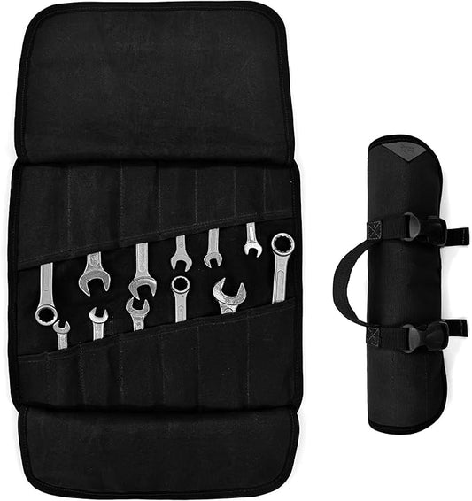 Under NY Sky Tool Roll Organizer, Heavy-Duty Wrench Bag, Portable Hand Tool Pouch for Mechanics, Electricians, and Hand Tools
