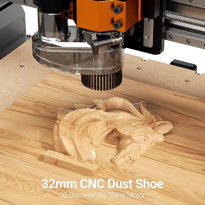 CNC Vacuum Cleaner with Dust Boot and Secondary Separation Bucket CNC Router Milling Machine Dust Collector, Supports 300W Spindle/500W Spindle Motor CNC Machines