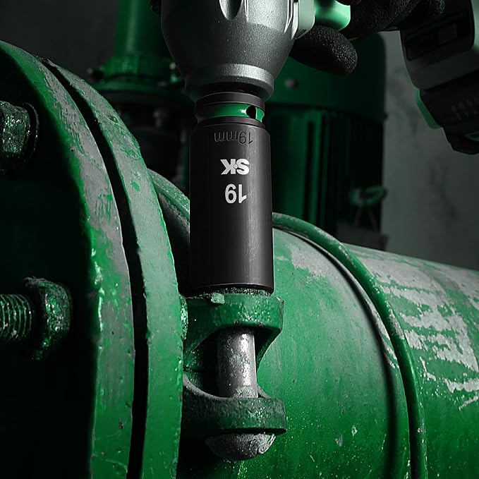 SK 3/8" Drive Impact Socket Set, 40-Piece Deep & Shallow Sockets, Metric 8 to 19mm, SAE 5/16??to 3/4?? Premium CR-MO Steel, SureGrip 6 Point Design, With Storage Case