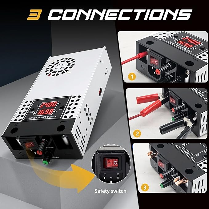 New Version AC to DC Converter 0-50V 500W Digital Display Power Supply,SMPS 110V/120V to 0-50V 0-10A Adjustable Voltage Current Converter Switching DC Transformer Driver Adapter (DC0-50V/0-10A/500W)