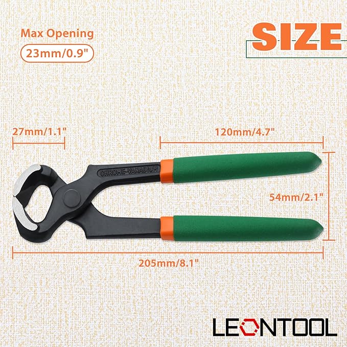 End Cutting Pliers 8 Inches PVC Handle, Stiletto Nail Puller Pliers for Women Wire Cutting, Shoe Heel Repair