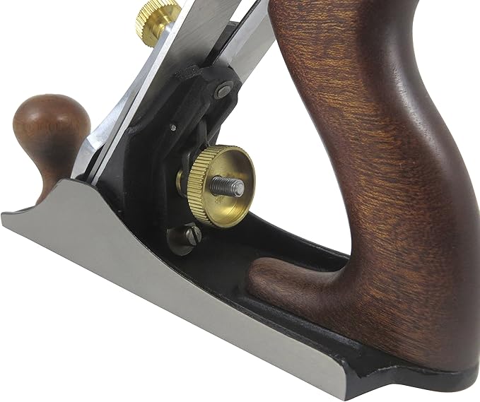 Taytools #4-1/2 Smoothing Bench Hand Plane #4-1/2, 10-1/4 Inch Sole, Lapped Sides and Sole, Guaranteed Flat Within 0.003", Ductile Cast Body, HC 55-60, Sapele Handle and Tote, .125 inch Thick Iron