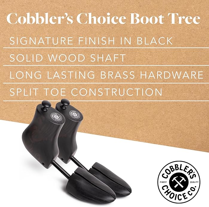 Cobbler's Choice Co. Finest Quality Men?셲 Boot Tree ??Varnished Natural Wood, Timeless Design, Signature Finish, Black