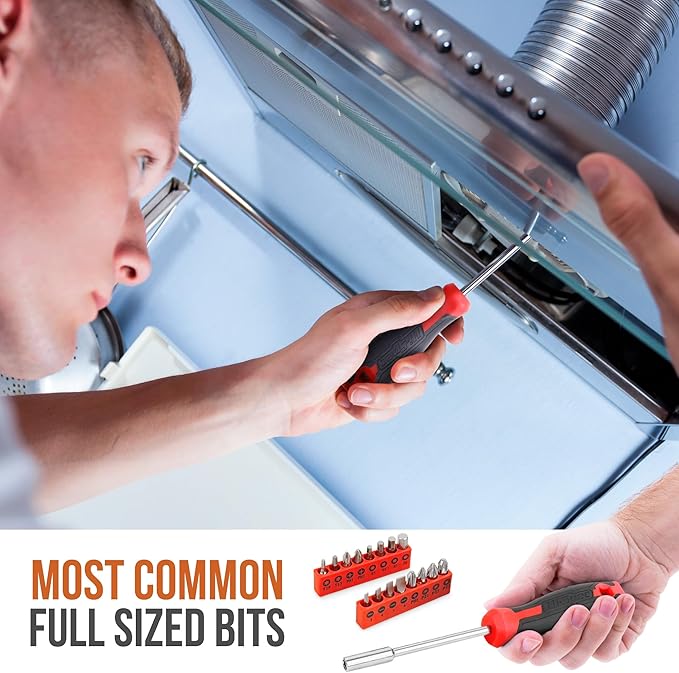 Hi-Spec Tool Set Kit, Red Household First Tool Kit and Starter Tool Set for Home and Office, Compact Easy Carry Toolbox