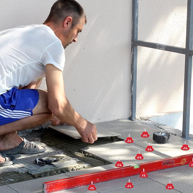 Professional Tile Leveling System Kit竊똀nti-Loosening Spacers/Wall, Bathroom Tiling - 1/16" Precision Alignment & Grout Spacing Tools(2000base, 1/16)