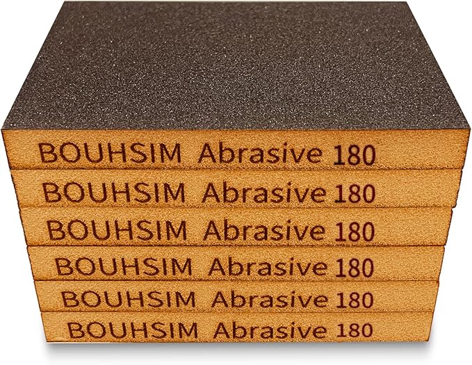Sanding Sponge,Washable and Reusable Handmade Sandpaper Block竊똙ersatile Sanding Blocks for Wood, Drywall & Metal竊똕andpaper Blocks Pads Perfect for Smooth finishes (6 Pack 180 grit)