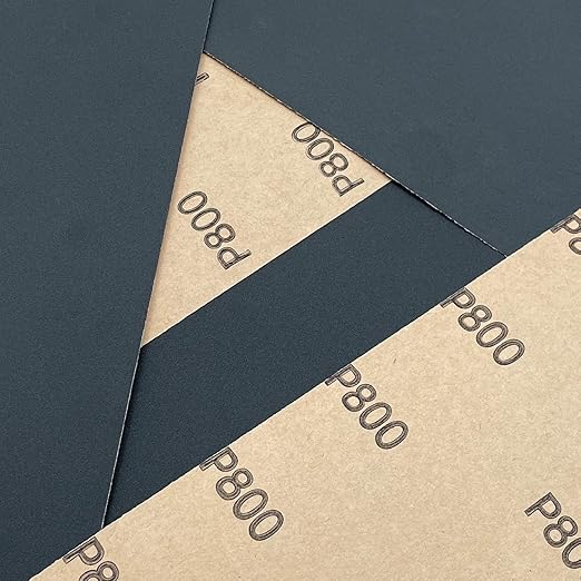 9 x 11 Inch 15pcs Wet Dry Sandpaper, 800 Grit Waterproof Abrasive Sand Paper, Silicon Carbide Sandpaper Sheets for Metal Wood, Auto Polishing