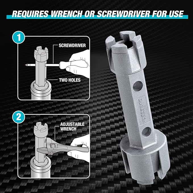 DURATECH Tub Drain Remover Wrench, Dual Ended Aluminum Alloy Wrench for Bath and Shower Drains