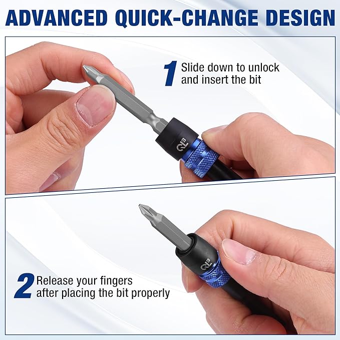WORKPRO Drill Bit Extension, 6" Drill Screwdriver Bit Holder for Impact Driver Bits, 1/4 Inch Hex Shank Quick Release Extension Adapter, Ideal for Nuts, Drills and Socket Driver Adapters