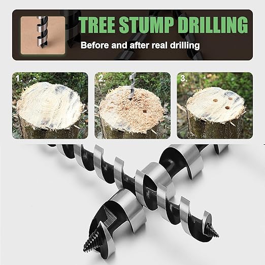 2 Pack 15/32 x 11.8 inch Auger Drill Bit for Wood,12mmx300mm Hex Shank Ship Auger Bit for Soft Wood, Hard Wood, Plastic, Composite Materials and DIY Projects 15/32" (12mm)