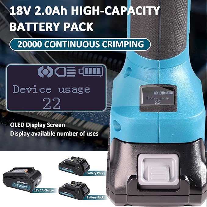 Pro Press Copper Crimper Tool with 4 Pro Press Jaws 1/2??- 1 1/4"US Compact for Copper,Pro Press Tool for Copper Pipe with Brushless Motor 18V Electric Pipe Crimping Tool with 2pcs 2Ah Battery