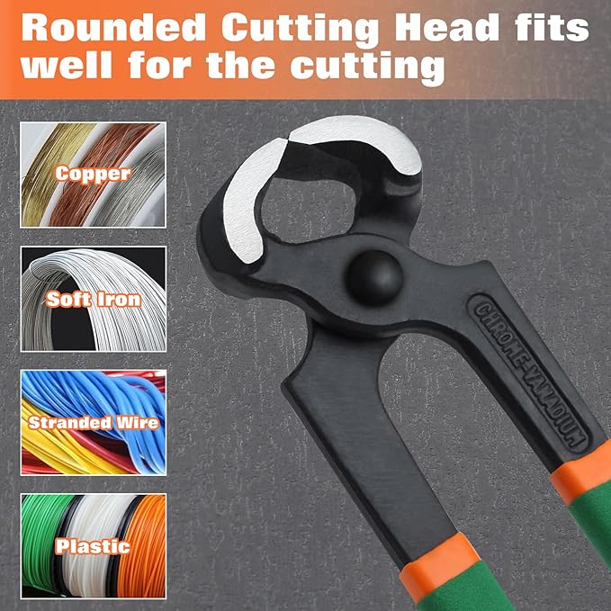 End Cutting Pliers 8 Inches PVC Handle, Stiletto Nail Puller Pliers for Women Wire Cutting, Shoe Heel Repair