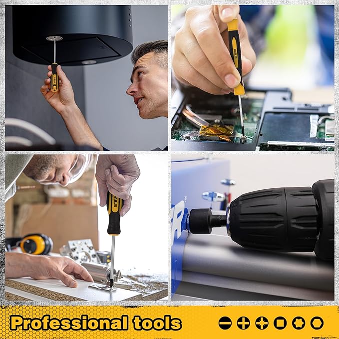 Magnetic Screwdriver Set with Case: 86-Piece Slotted Phillips, Hex, Torx, Precision, Nut Drivers, Driver Bits and Magnetizer, Ergonomic Handle, Ideal for Mechanics and Professionals