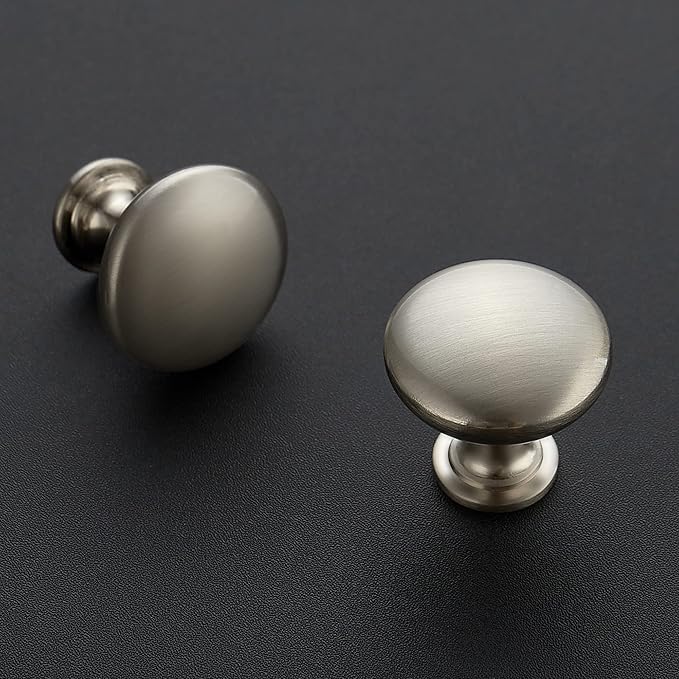 Ravinte 30 Pack Brushed Nickel Round Zinc Cabinet Knobs for Kitchen Bathroom Closet Dresser Cabinets