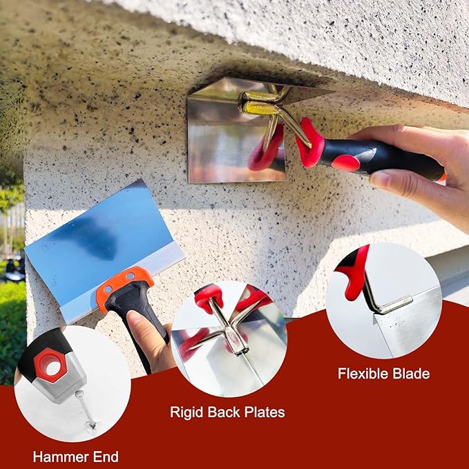 7 Pack Drywall Knife and Corner Tool Set, 6????0??2??4??Taping Knives, Outside Corner Trowel & Inside Corner Trowel for Joint Taping, Finishing, Patching